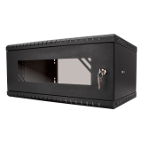 Serverschrank 19" 4U, 450mm, Glastür, schwarz
