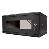 Serverschrank 19" 6U, 350mm, Glastür, schwarz