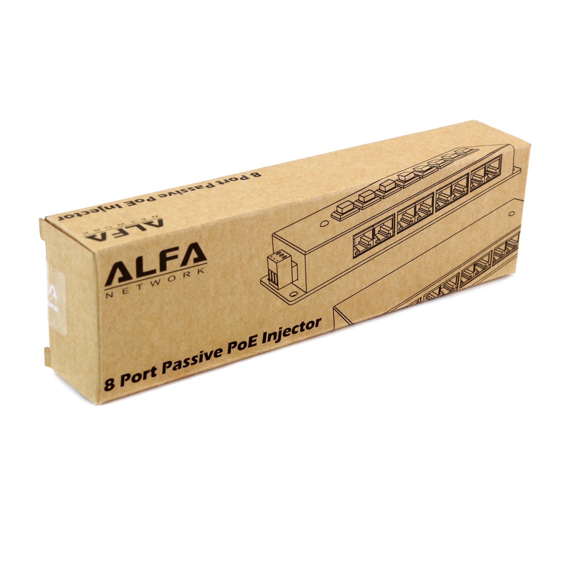Alfa 8-Anschlüsse passiver PoE Injektor Lite